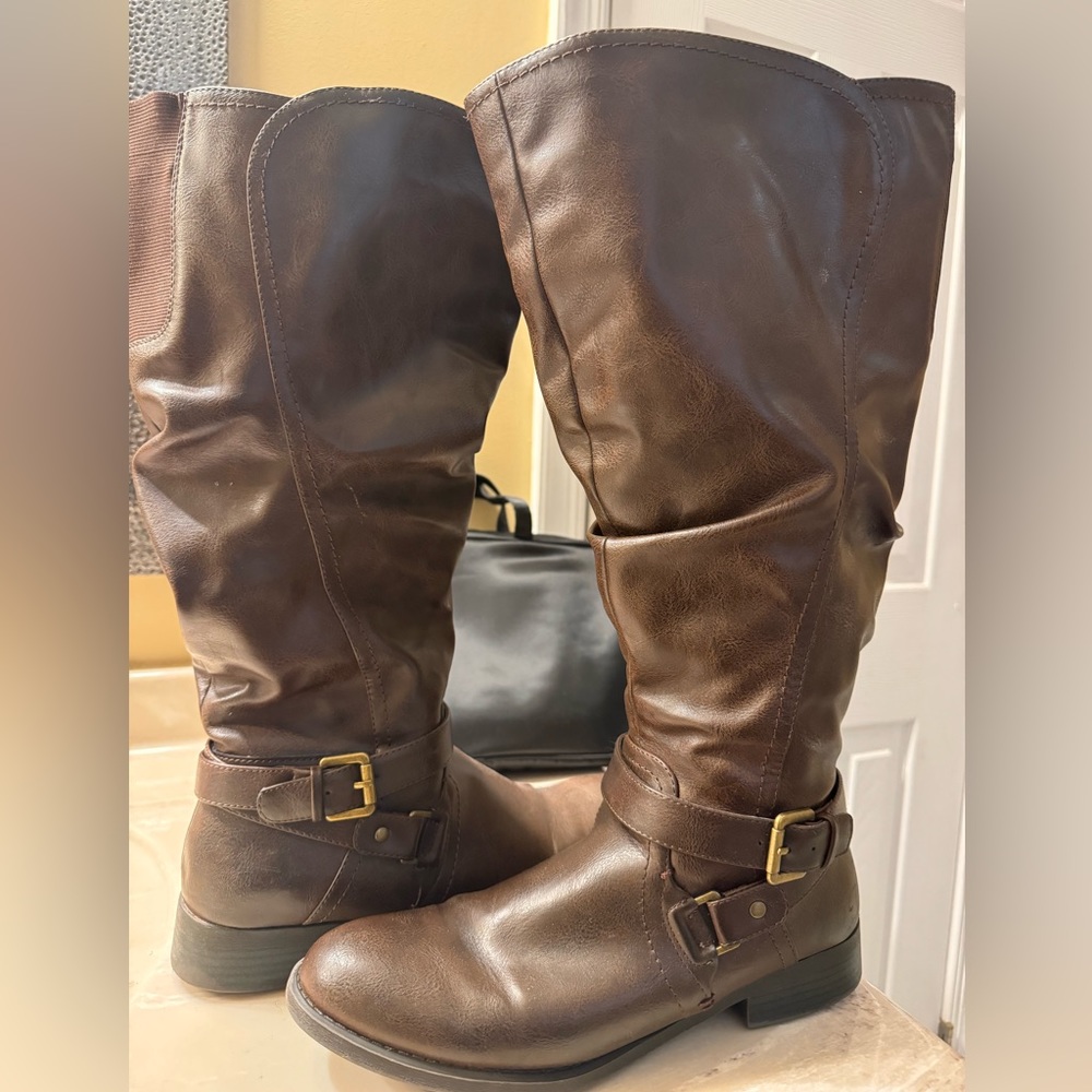 Dark Brown Knee-Height Boots